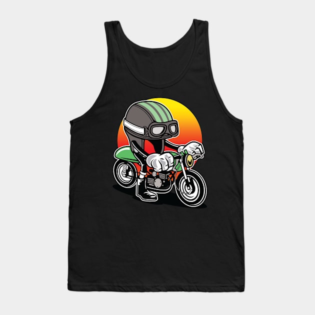 Helmet Racer Tank Top by DesignFury